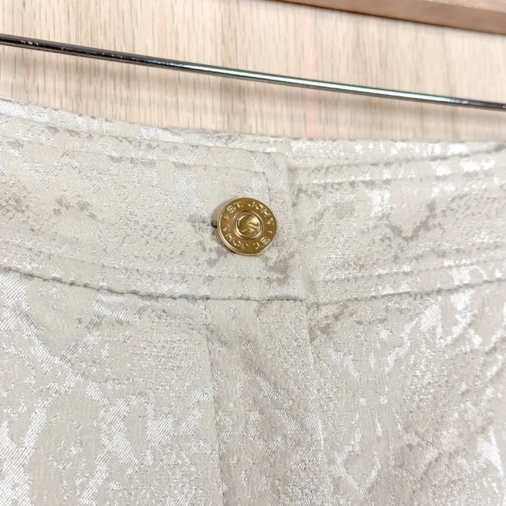 St. John Straight Crop Pants Jacquard Gold - Picture 5 of 10